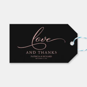Liebe und Dank Rose Goldfolie Hochzeitsgeschenkanh Geschenkanhänger