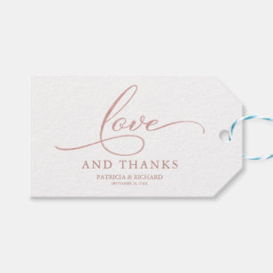 Liebe und Dank Rose Goldfolie Hochzeitsgeschenkanh Geschenkanhänger