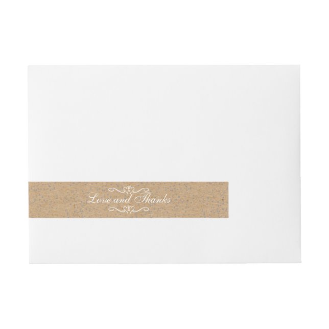 Liebe und Dank Rustikales Handwerk Silver Confetti Rundum-Adressaufkleber (Vorderseite)