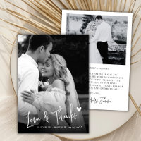 Liebe und Dank Schrift Schwarz Weiß Foto Hochzeit