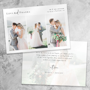 Liebe und dank Script Foto Collage Hochzeit Karte