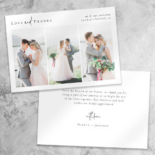 Liebe und dank Script Foto Collage Hochzeit Karte