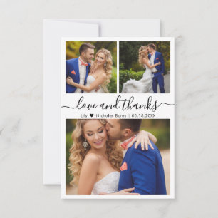 Liebe und dank Script Foto Heart Wedding Dankeskarte