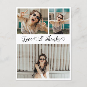 Liebe und dank Script Graduate Foto Collage Postkarte