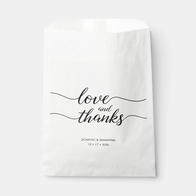 Liebe und Dank Script Wedding Custom Leckerei Tasc Geschenktütchen (Vorderseite)