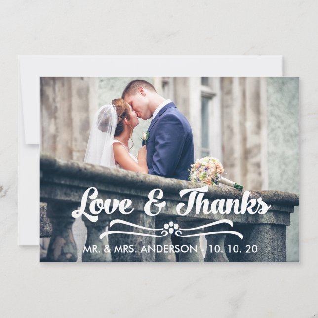 LIEBE-UND DANK-TYPOGRAFIE DANKEN IHNEN DANKESKARTE (Vorderseite)