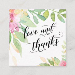 Liebe und Dank Typografie Rosa Gastgeschenk Hochze Begleitkarte