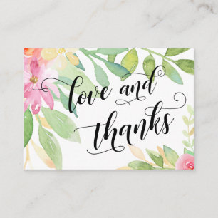 Liebe und Dank Typografie Rosa Gastgeschenk Hochze Begleitkarte