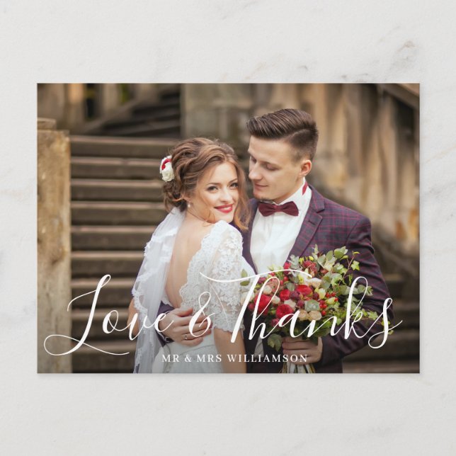 Liebe und Dank | Vielen Dank Hochzeitskarte Postkarte (Vorderseite)
