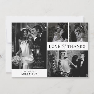 Liebe und Dankbarkeit Typografie Foto-Collage Hoch Dankeskarte