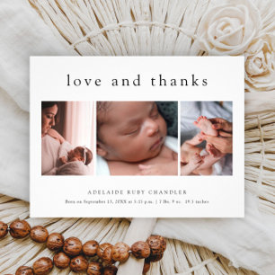 Liebe und Danke 3 Foto Neues Baby Danke Card Fl Flyer