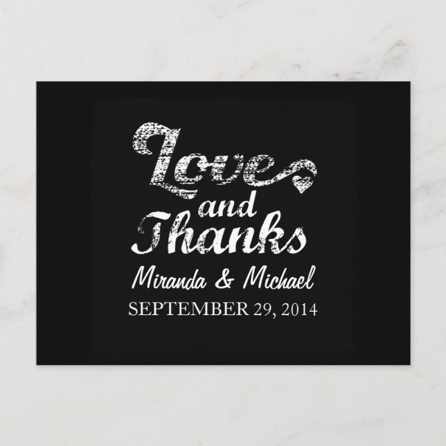 LIEBE UND DANKE Chalkboard GÜNSTIG Postkarte (Vorderseite)