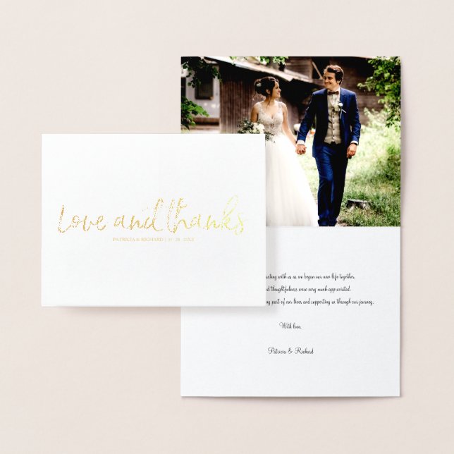 Liebe und danke Chic Wedding danke Ihnen Foto Folienkarte (Anzeige)