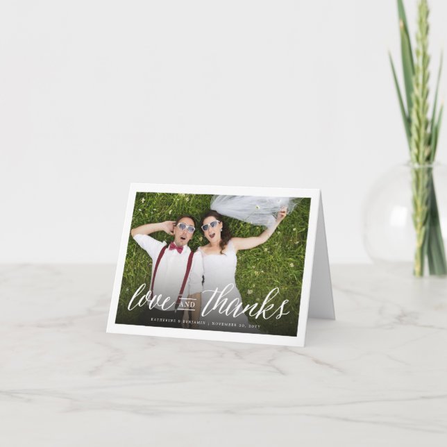 Liebe und danke Foto Hochzeit Dankeschön (Vorderseite)