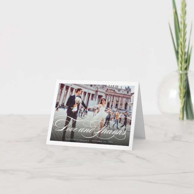 Liebe und danke Foto Hochzeit Dankeschön (Vorderseite)