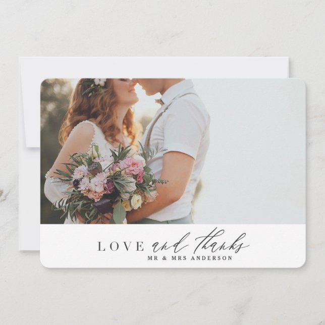 Liebe und danke Hochzeit danke Ihnen Karte (Vorderseite)