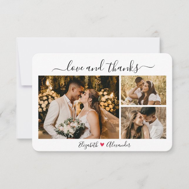 Liebe und danke Hochzeit Foto Danke Karte (Vorderseite)