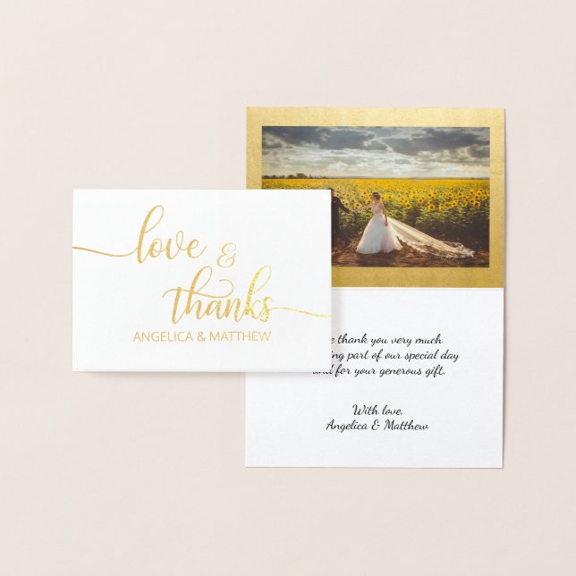 LIEBE und DANKE Hochzeit für echtes Gold | mit Fot Folienkarte (Anzeige)