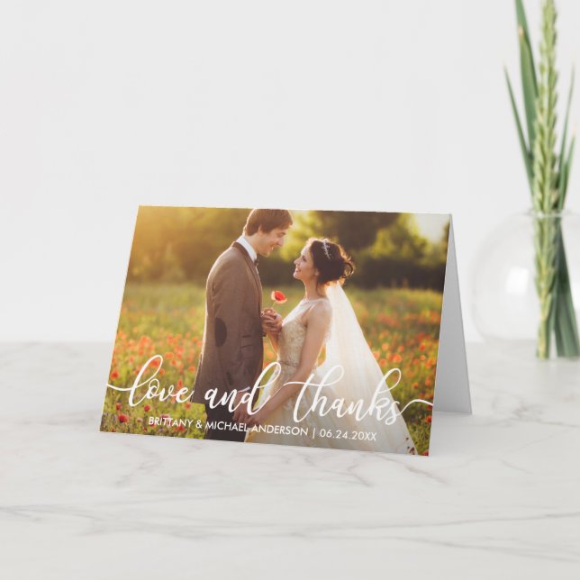 Liebe und danke Hochzeit Vielen Dank Foto Fold (Vorderseite)