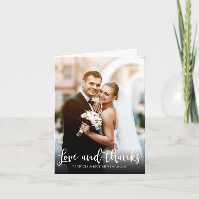 Liebe und danke Niedlichen Hochzeit Danke Foto (Vorderseite)