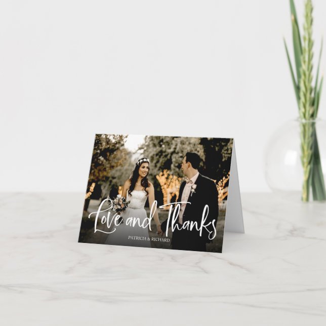 Liebe und danke Niedlichen Hochzeit Danke Foto (Vorderseite)