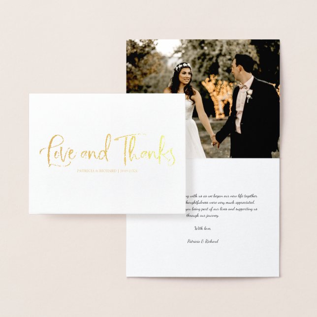 Liebe und danke Niedlichen Hochzeit Danke Foto Folienkarte (Anzeige)