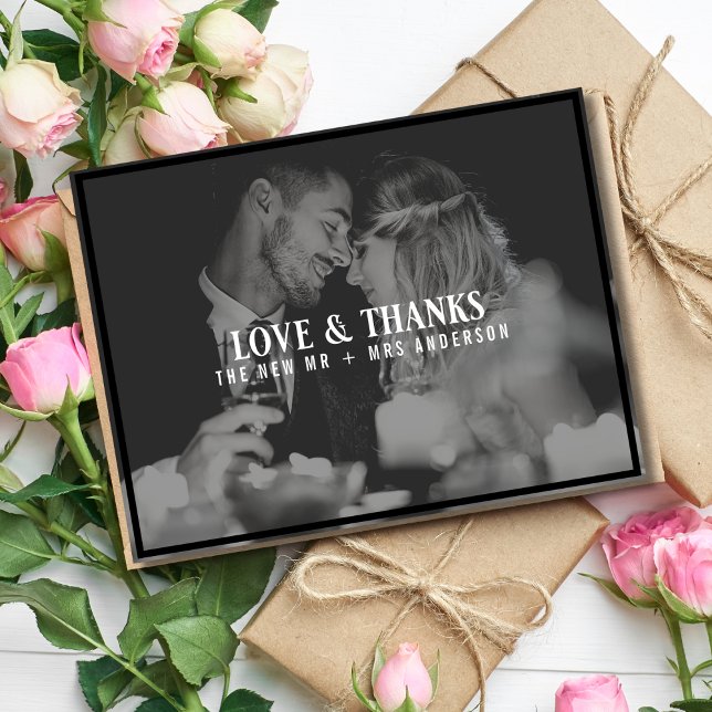 Liebe und danke Wedding Foto Vielen Dank | Overlay Postkarte (Von Creator hochgeladen)