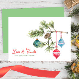 Liebe und Danke Weihnachten Watercolor Danke-Karte