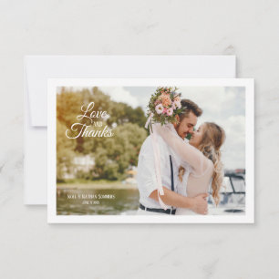 Liebe und Dankeschön Foto Hochzeitkarte Einladung