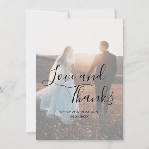 Liebe und Dankeschön für das elegante Script Foto  Dankeskarte