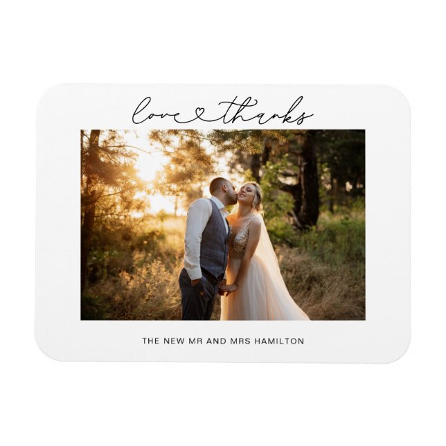 Liebe und Dankeschön-Heart-Foto Magnet (Horizontal)