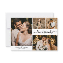 Liebe und Dankeschön Script Wedding 4 Foto Collage