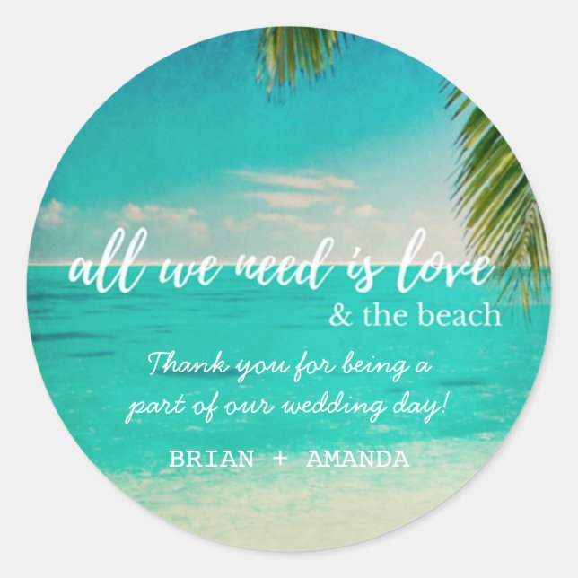 Liebe und das Beach Wedding Liebhaber Stickers (Vorderseite)