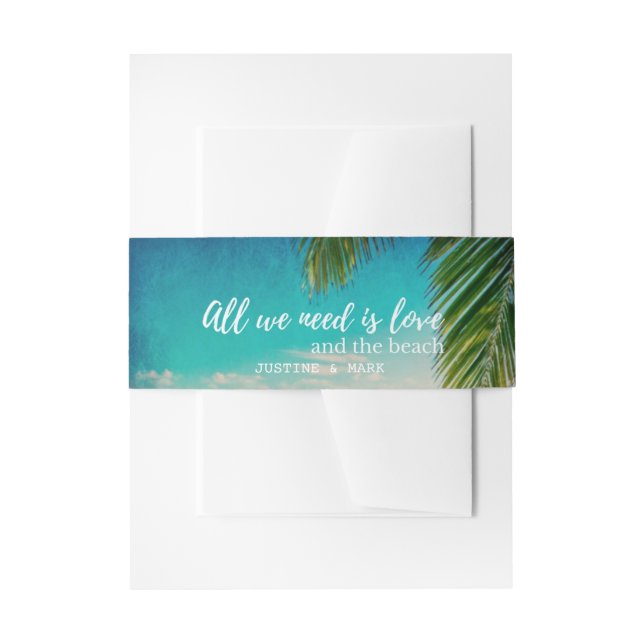 Liebe und die Beach Wedding-Bands Einladungsbanderole (Vorderseite Beispiel)