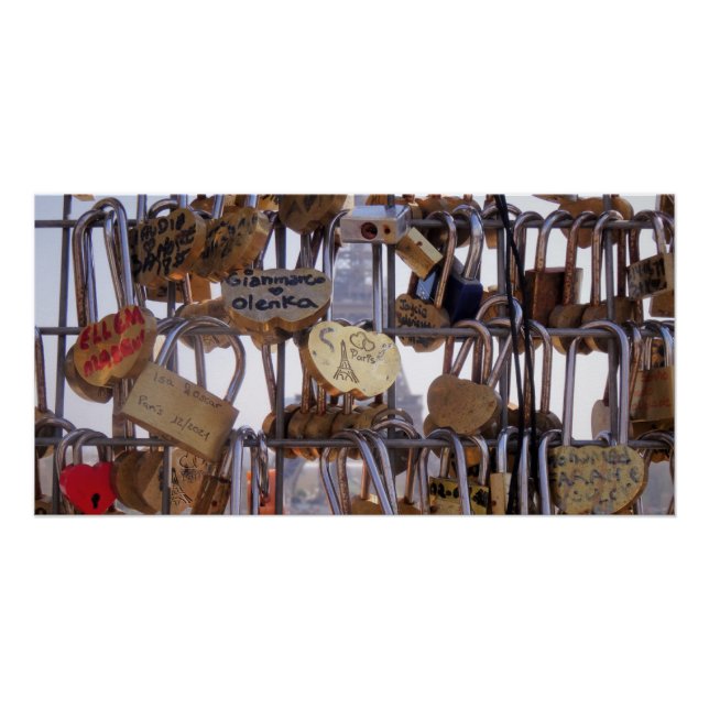 Liebe und Eiffelturm. Paris. Frankreich. Poste Poster (Vorderseite)