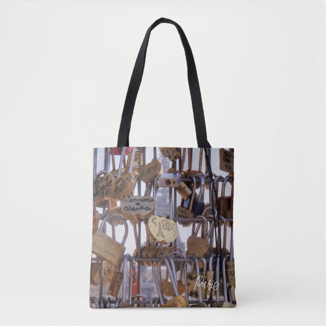 Liebe und Eiffelturm. Paris. Frankreich. Tasche (Vorderseite)