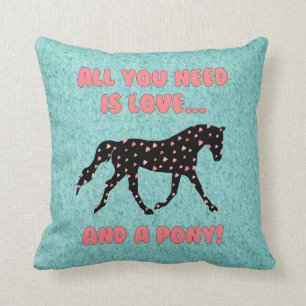 Liebe und ein Pony Kissen