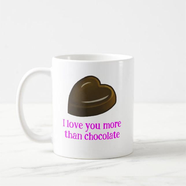 Liebe und ein Schokoladenherz Kaffeetasse (Links)