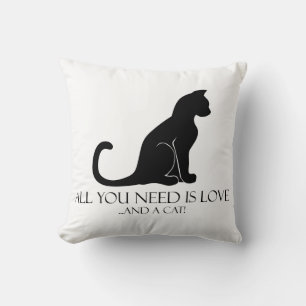 Liebe und eine Katze Kissen