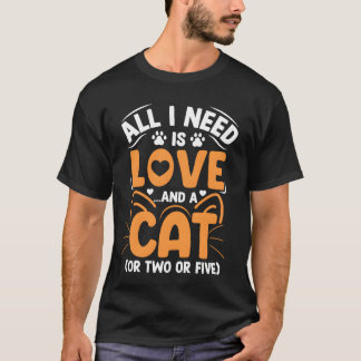 Liebe und eine Katze Lustige Katzenliebhaber Kitty T-Shirt
