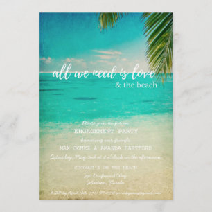 Liebe und Einladung der Beach Engagement Party