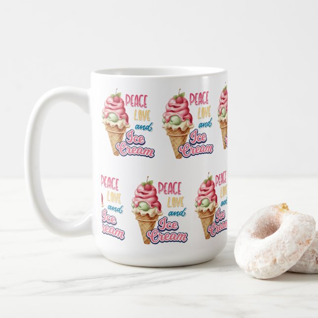 Liebe und Eis Kaffeetasse (Mit Donut)