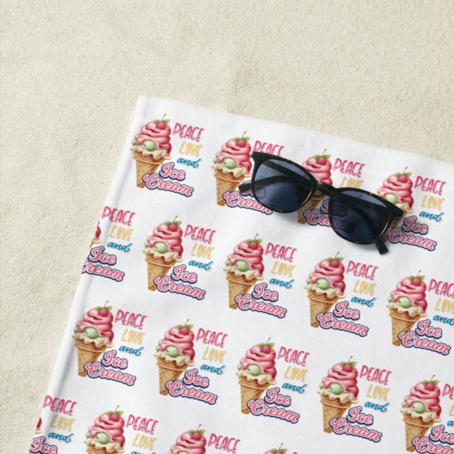 Liebe und Eis Strandtuch (Beispiel)