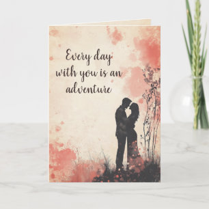 Liebe und Erlebnis Künstlerische Silhouette Karte