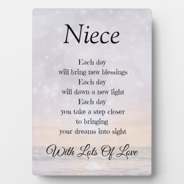 Liebe und Ermutigung Gedicht Kunstgeschenk von Nie Fotoplatte (Vorderseite)