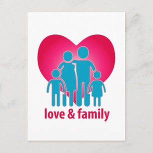 Liebe und Familie Postkarte