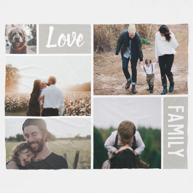 Liebe- und Familiensammlung Fleecedecke (Vorderseite (Horizontal))