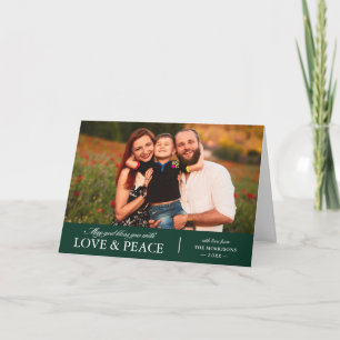 Liebe und Foto für Frieden Feiertagskarte