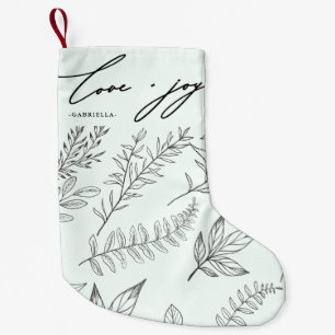Liebe und Freude Blätter mit Namen Mint Weihnachte Kleiner Weihnachtsstrumpf