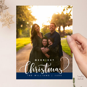 Liebe und Freude, Frohe Weihnachten Familienfoto Postkarte